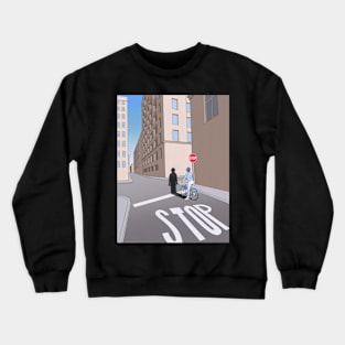 stop guy billout Crewneck Sweatshirt